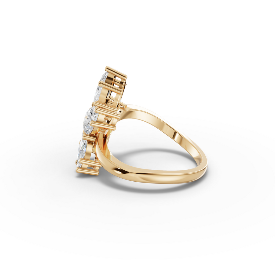 2.15 Ct Marquise Floral Cluster Diamond Ring