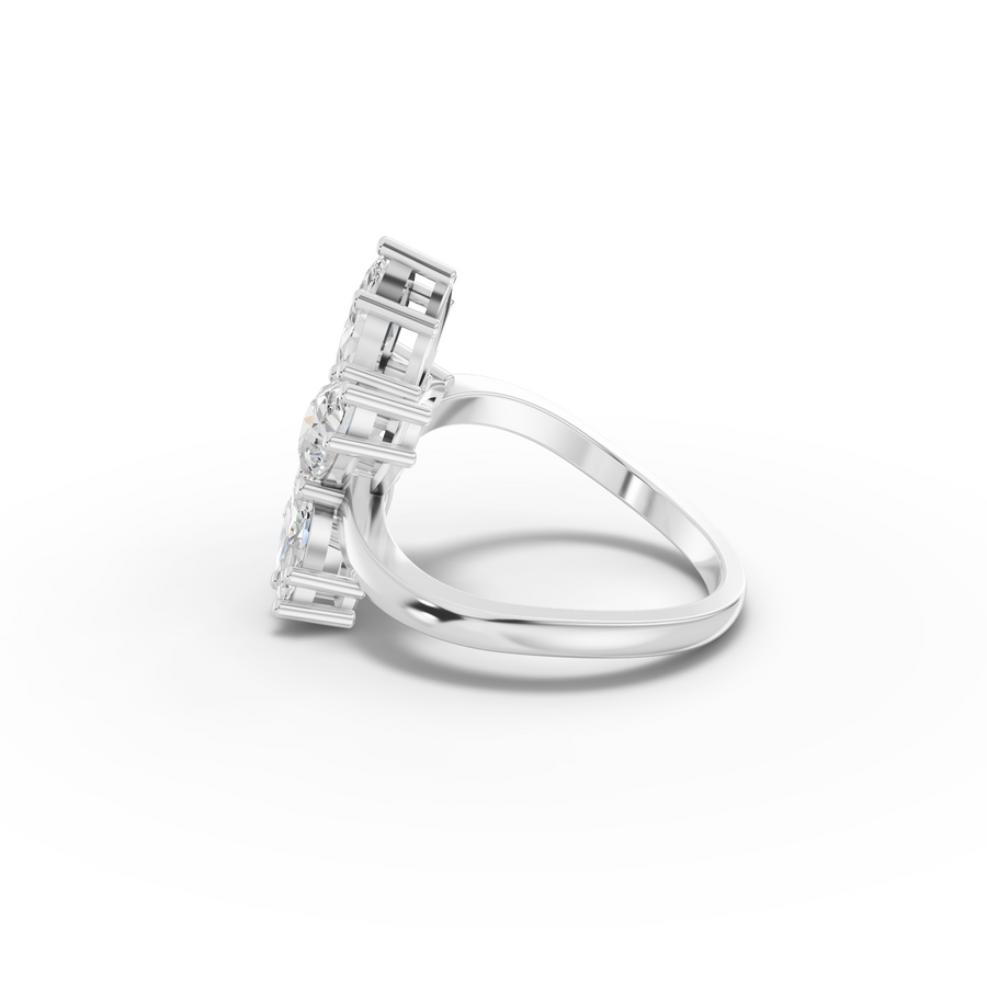 2.15 Ct Marquise Floral Cluster Diamond Ring