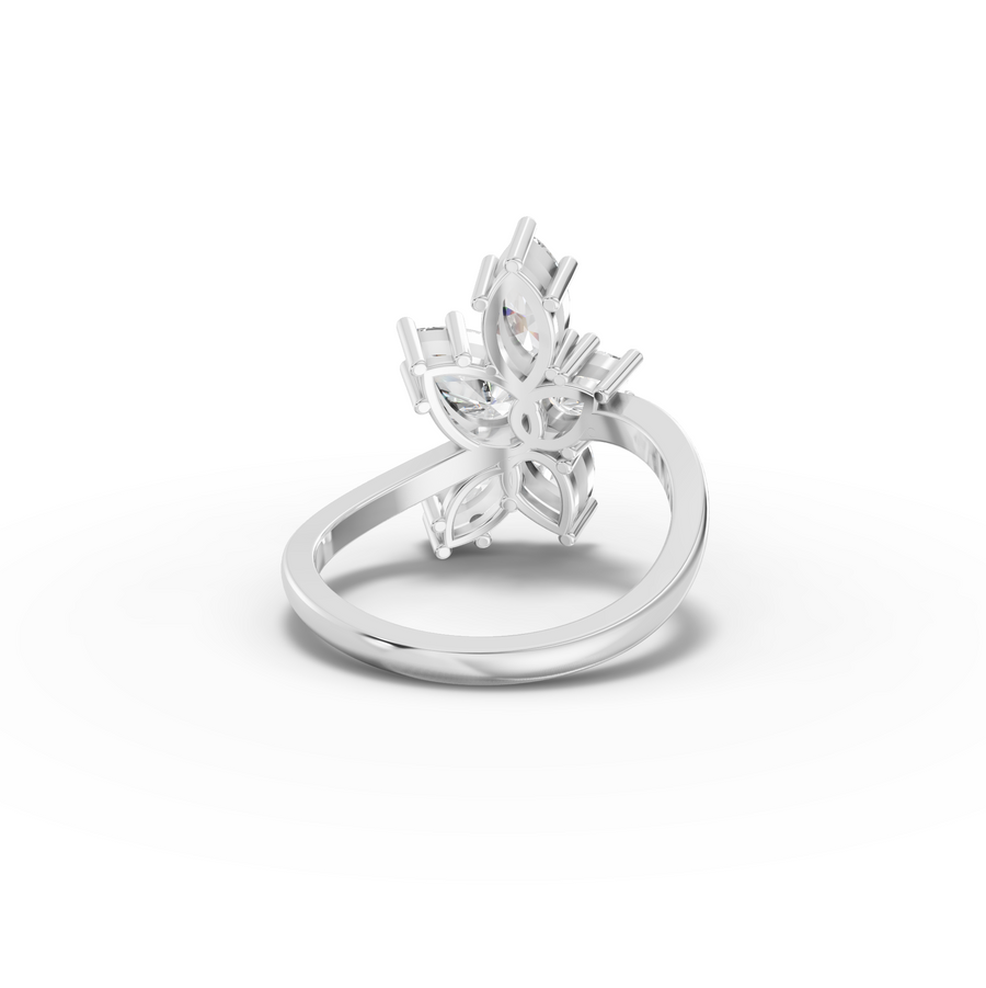 2.15 Ct Marquise Floral Cluster Diamond Ring