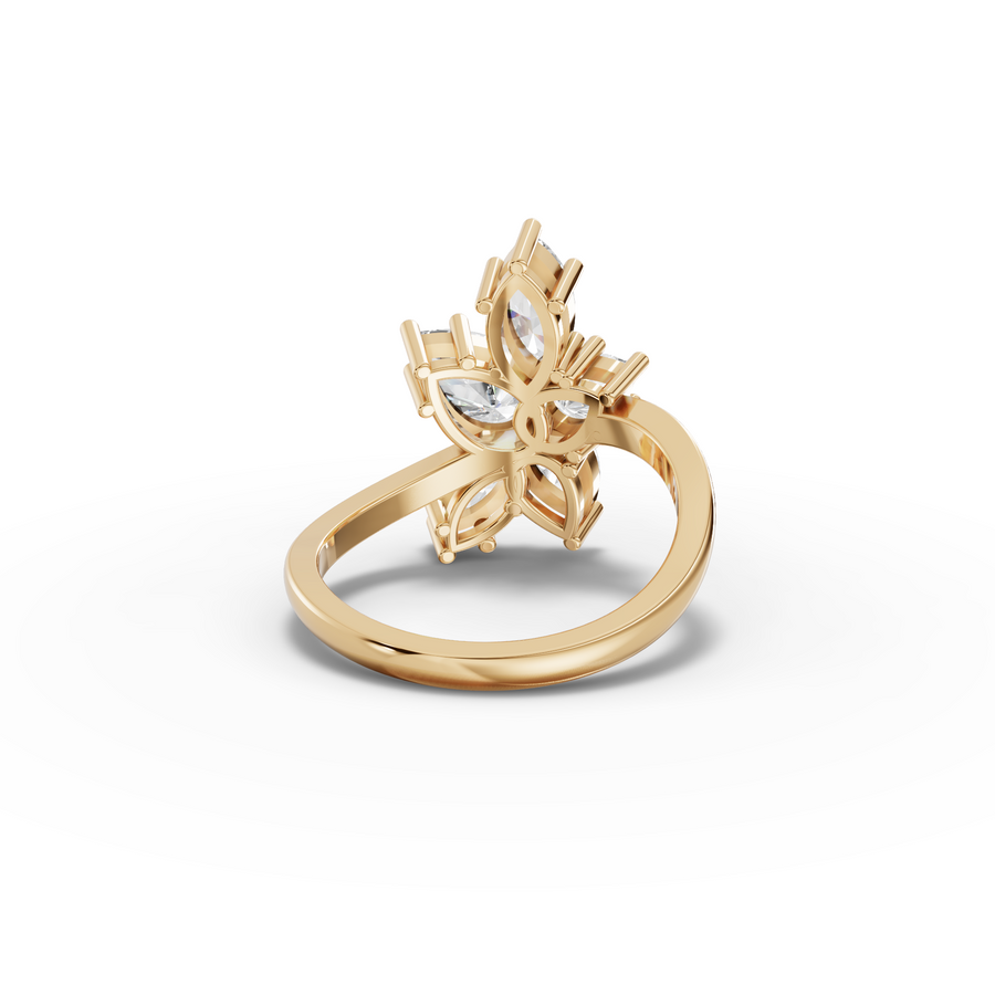 2.15 Ct Marquise Floral Cluster Diamond Ring