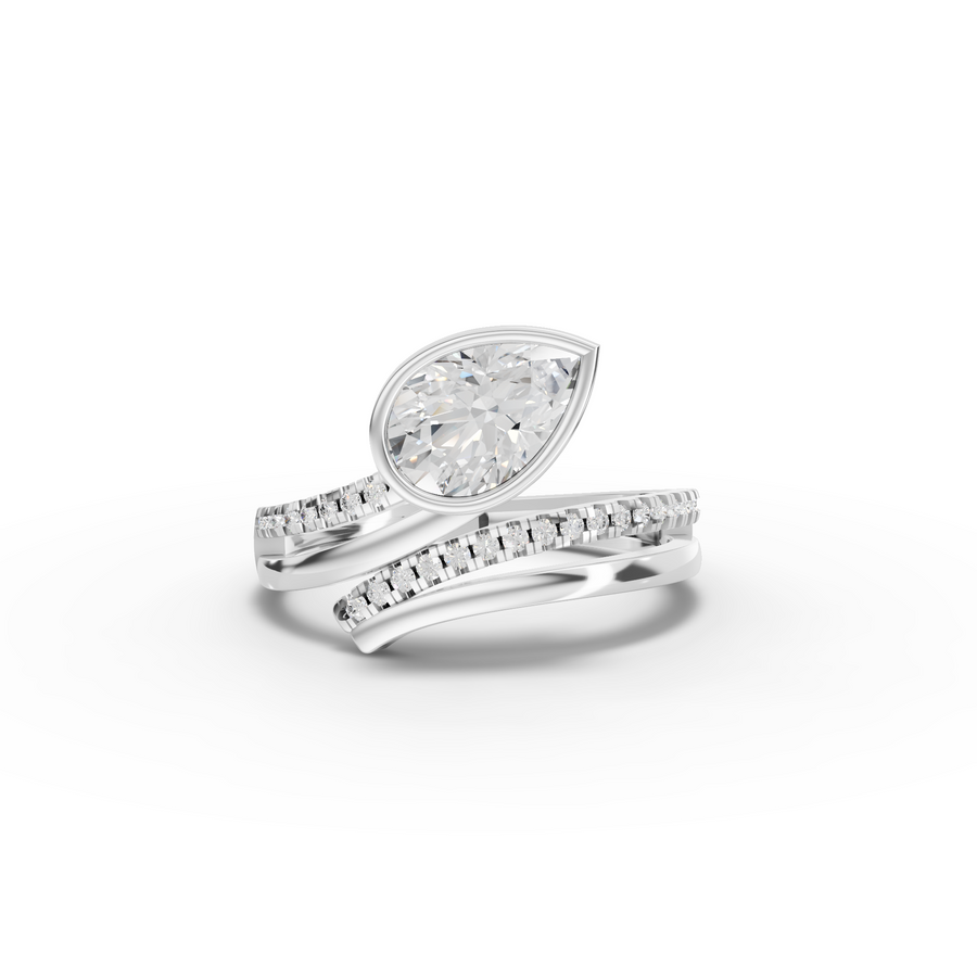 1.13 Ct Marquise Bezel Bypass Diamond Ring