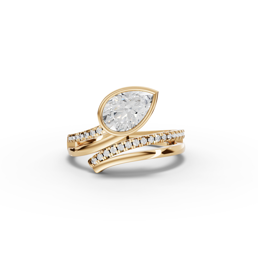 1.13 Ct Marquise Bezel Bypass Diamond Ring