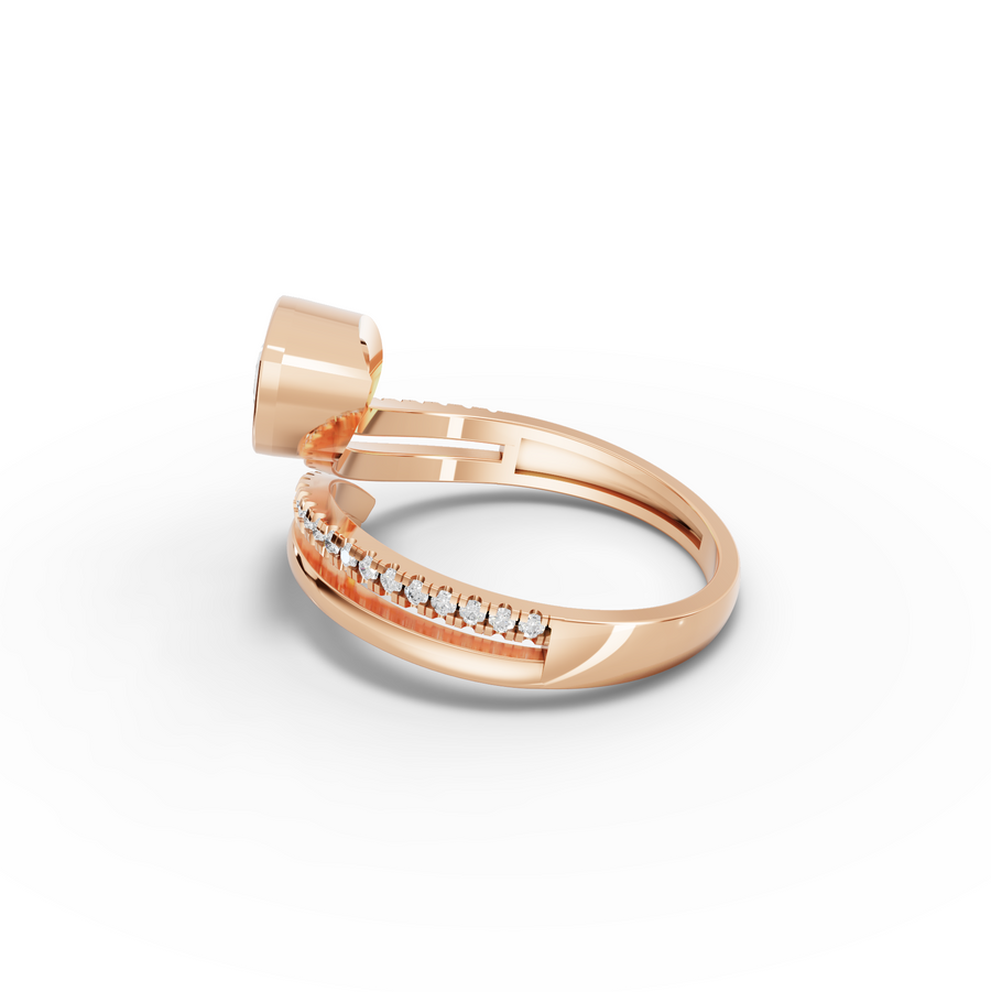 1.13 Ct Marquise Bezel Bypass Diamond Ring
