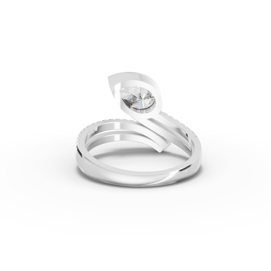 1.13 Ct Marquise Bezel Bypass Diamond Ring