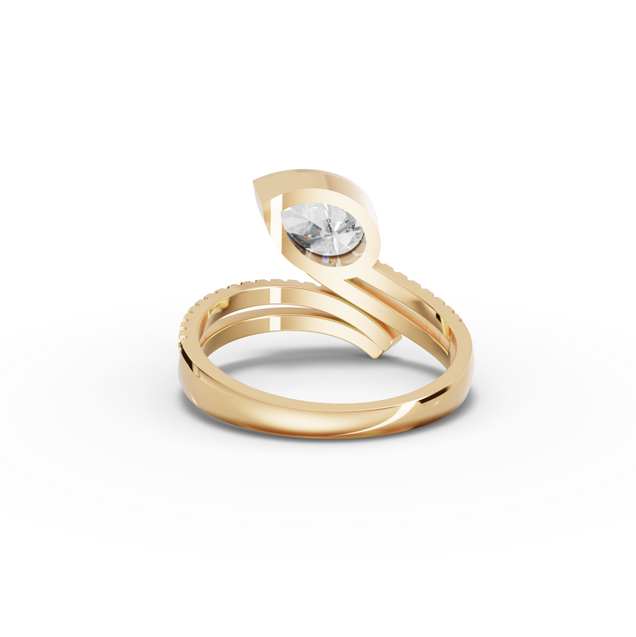 1.13 Ct Marquise Bezel Bypass Diamond Ring
