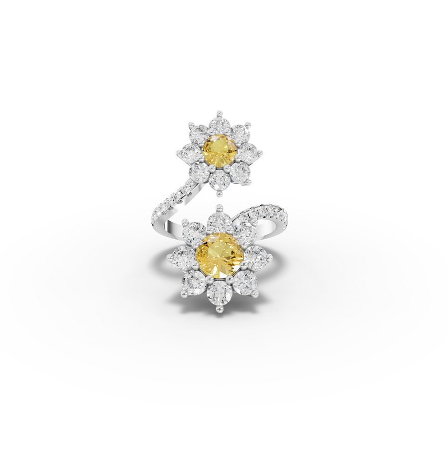 3.86 Ct Round Halo With Side Stone Ring