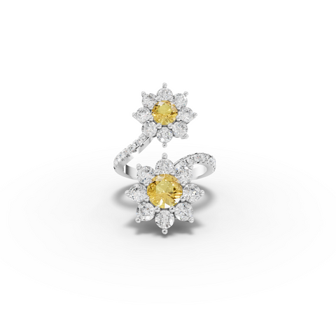 3.86 Ct Round Halo With Side Stone Ring