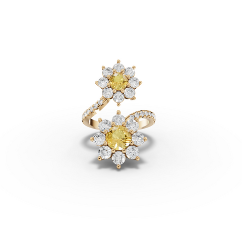 3.86 Ct Round Halo With Side Stone Ring