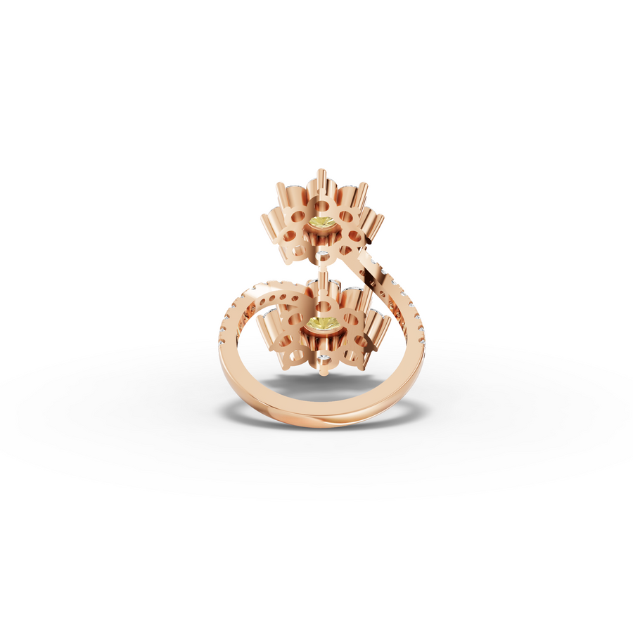 3.86 Ct Round Halo With Side Stone Ring