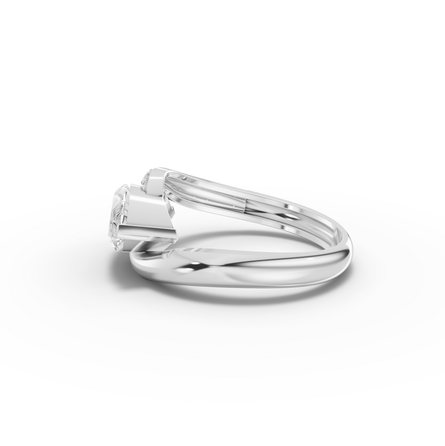 1.68 Ct Marquise Bypass Ring with Pavé Band 1.5 Ct Center
