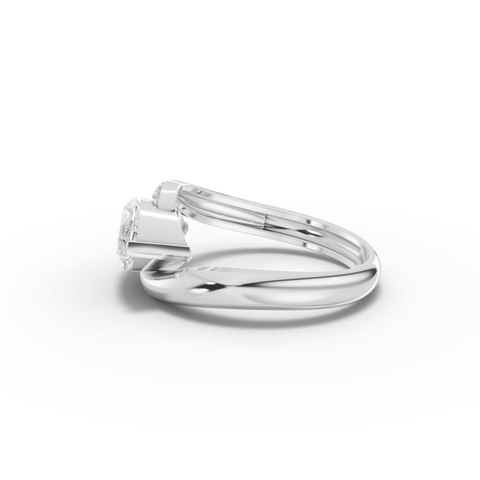 1.68 Ct Marquise Bypass Ring with Pavé Band 1.5 Ct Center