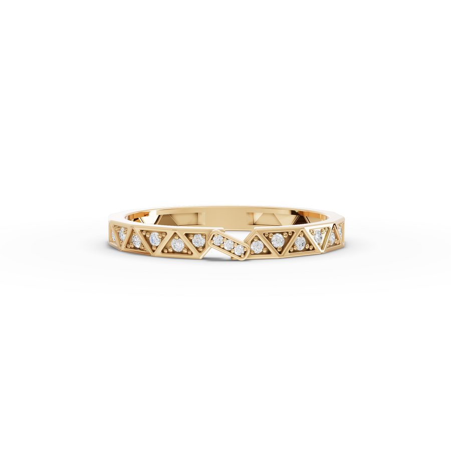 0.12 Ct Triangle Pavé Open Ring