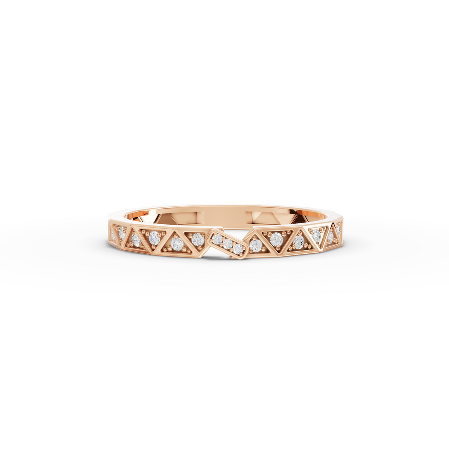 0.12 Ct Triangle Pavé Open Ring