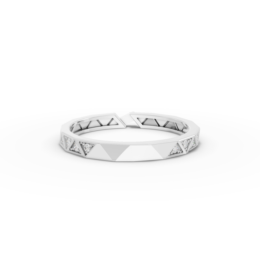 0.12 Ct Triangle Pavé Open Ring