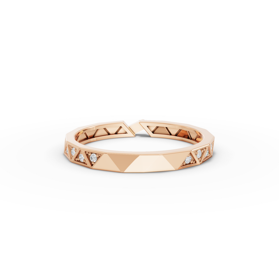 0.12 Ct Triangle Pavé Open Ring