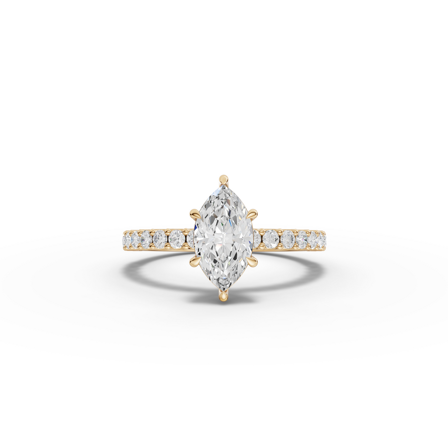 1.39 Ct Marquise Solitaire With U-Prong Band Ring 1 Ct Center