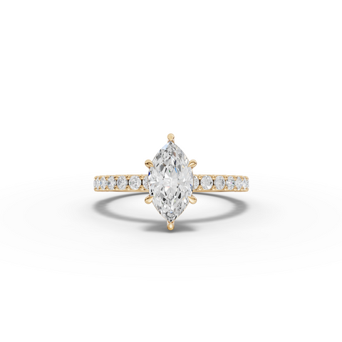 1.39 Ct Marquise Solitaire With U-Prong Band Ring 1 Ct Center
