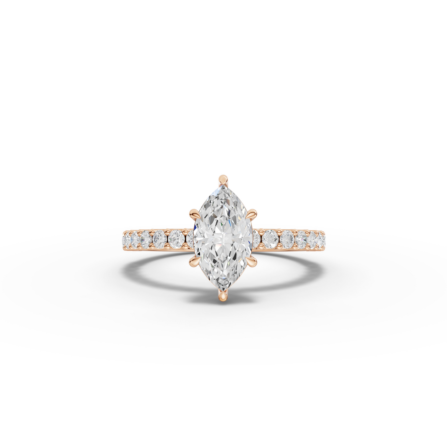1.39 Ct Marquise Solitaire With U-Prong Band Ring 1 Ct Center