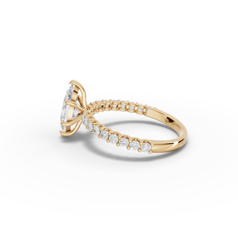 1.39 Ct Marquise Solitaire With U-Prong Band Ring 1 Ct Center