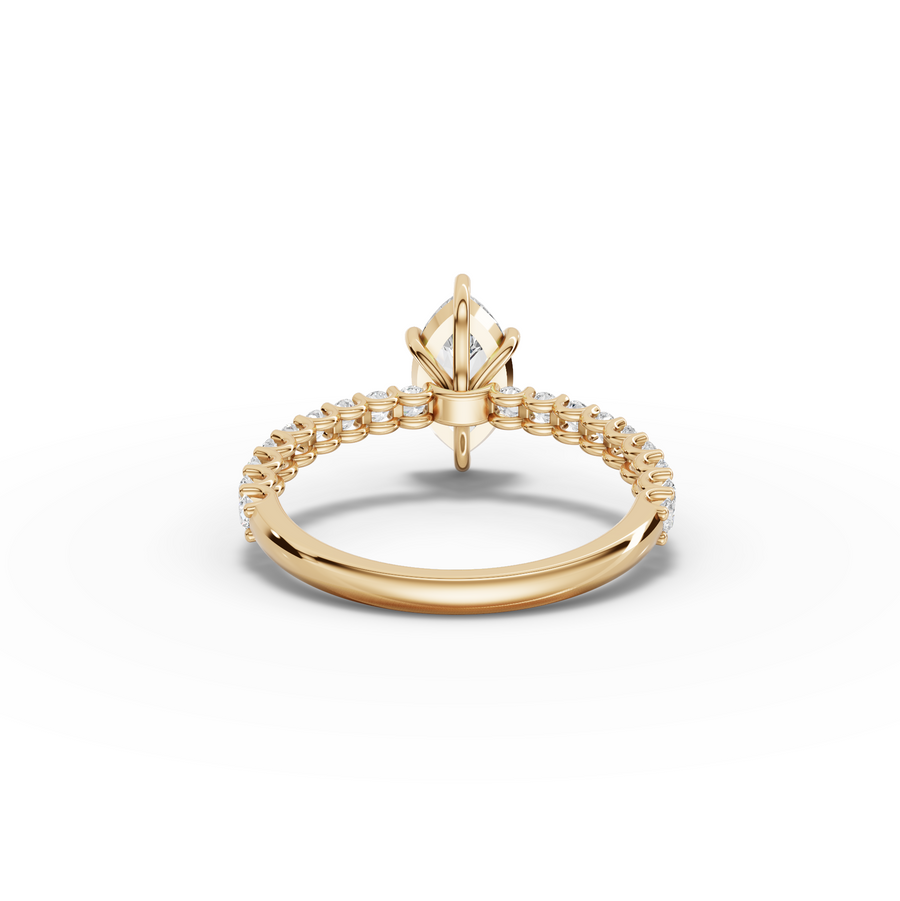 1.39 Ct Marquise Solitaire With U-Prong Band Ring 1 Ct Center