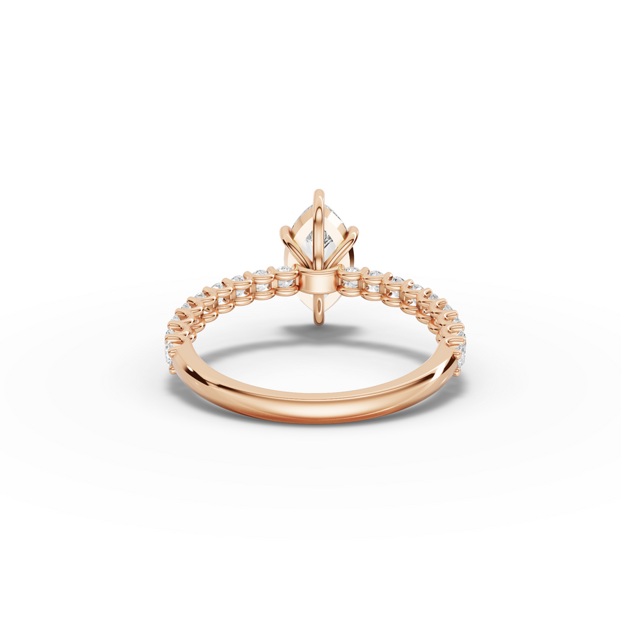 1.39 Ct Marquise Solitaire With U-Prong Band Ring 1 Ct Center