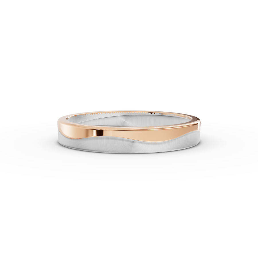 Two-Tone Wave Wedding Band