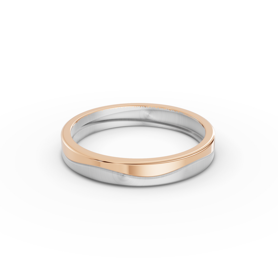 Two-Tone Wave Wedding Band