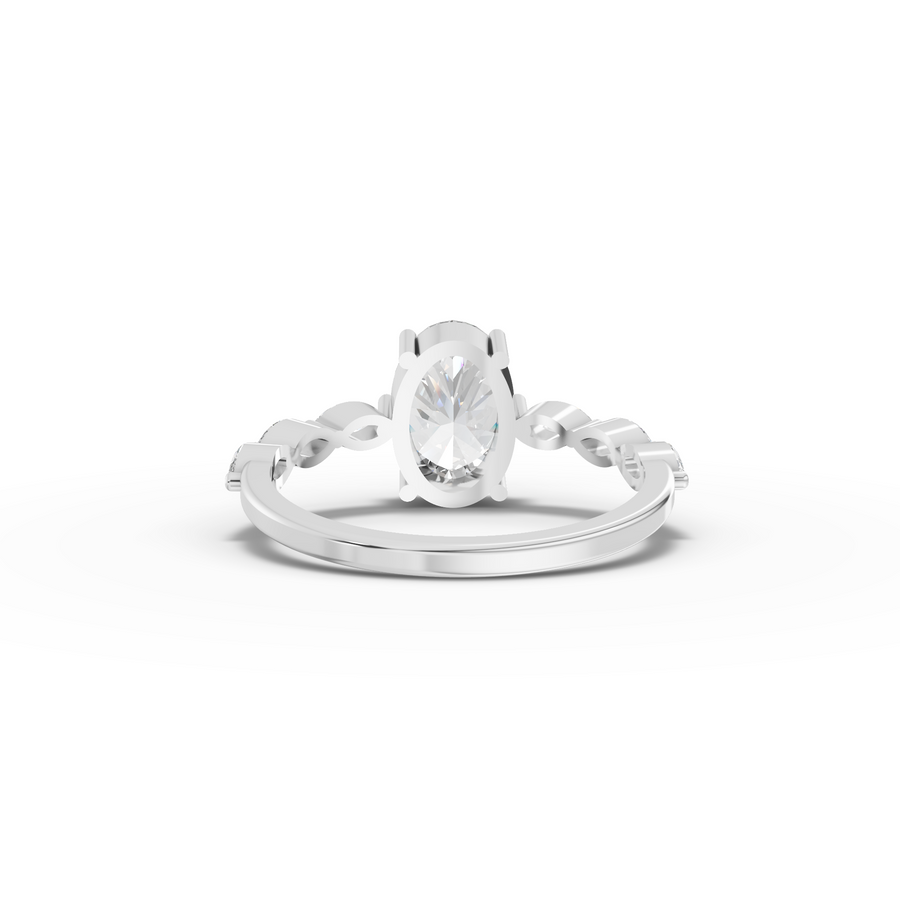 1.81 Ct Oval Diamond Marquise Side Stone Ring 1.5 Ct Center