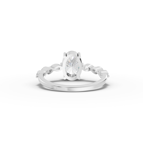 1.81 Ct Oval Diamond Marquise Side Stone Ring 1.5 Ct Center