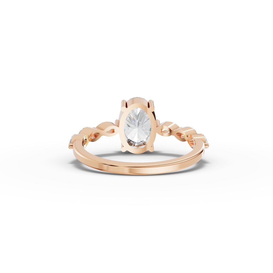 1.81 Ct Oval Diamond Marquise Side Stone Ring 1.5 Ct Center