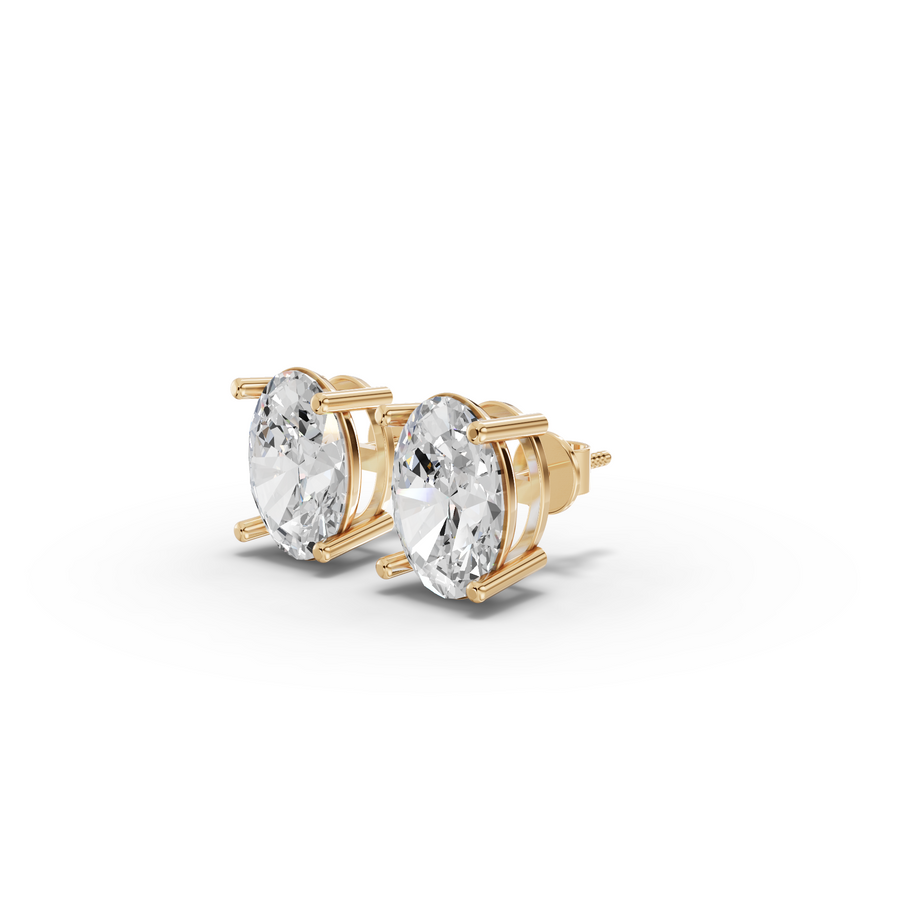 2 Ct Each Classic Oval Solitaire Stud Earrings