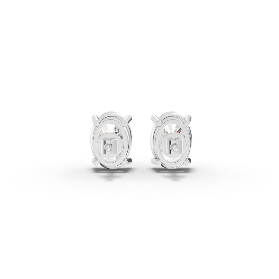 2 Ct Each Classic Oval Solitaire Stud Earrings