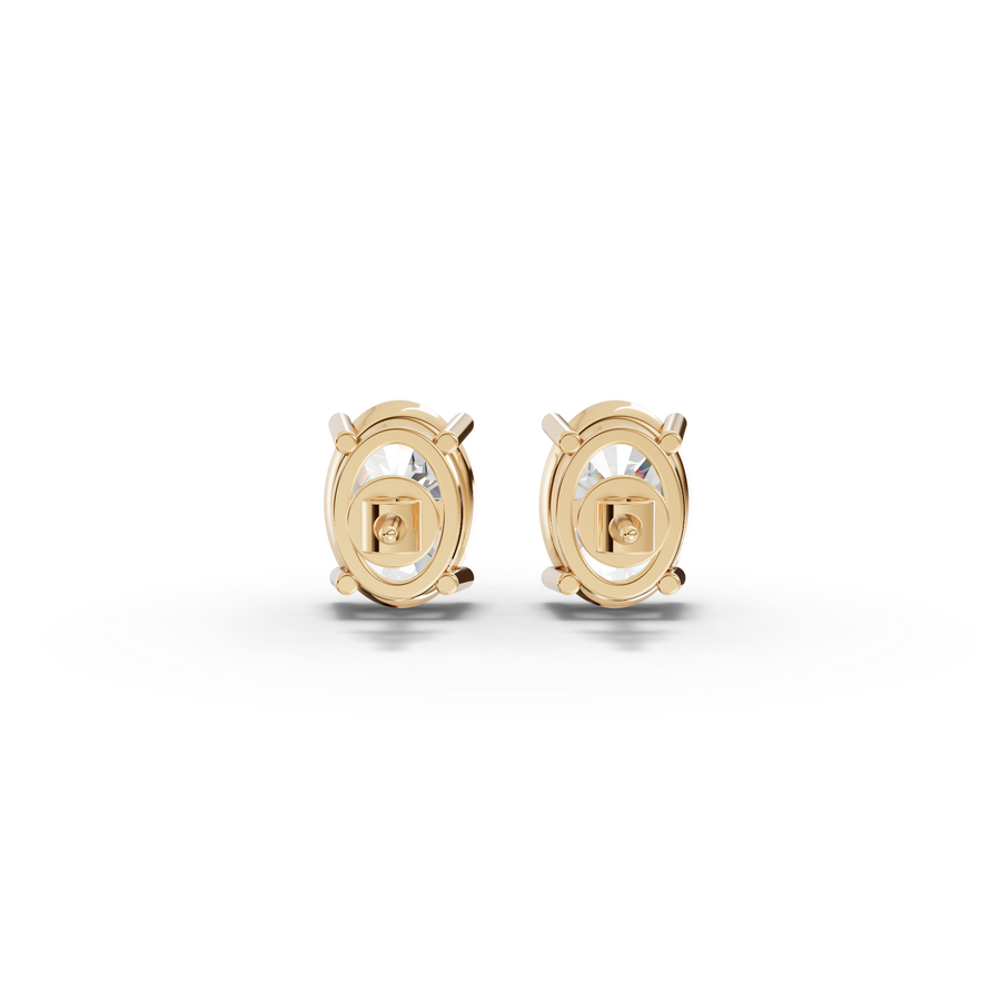 2 Ct Each Classic Oval Solitaire Stud Earrings