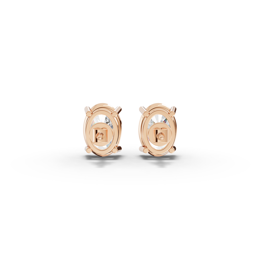 2 Ct Each Classic Oval Solitaire Stud Earrings