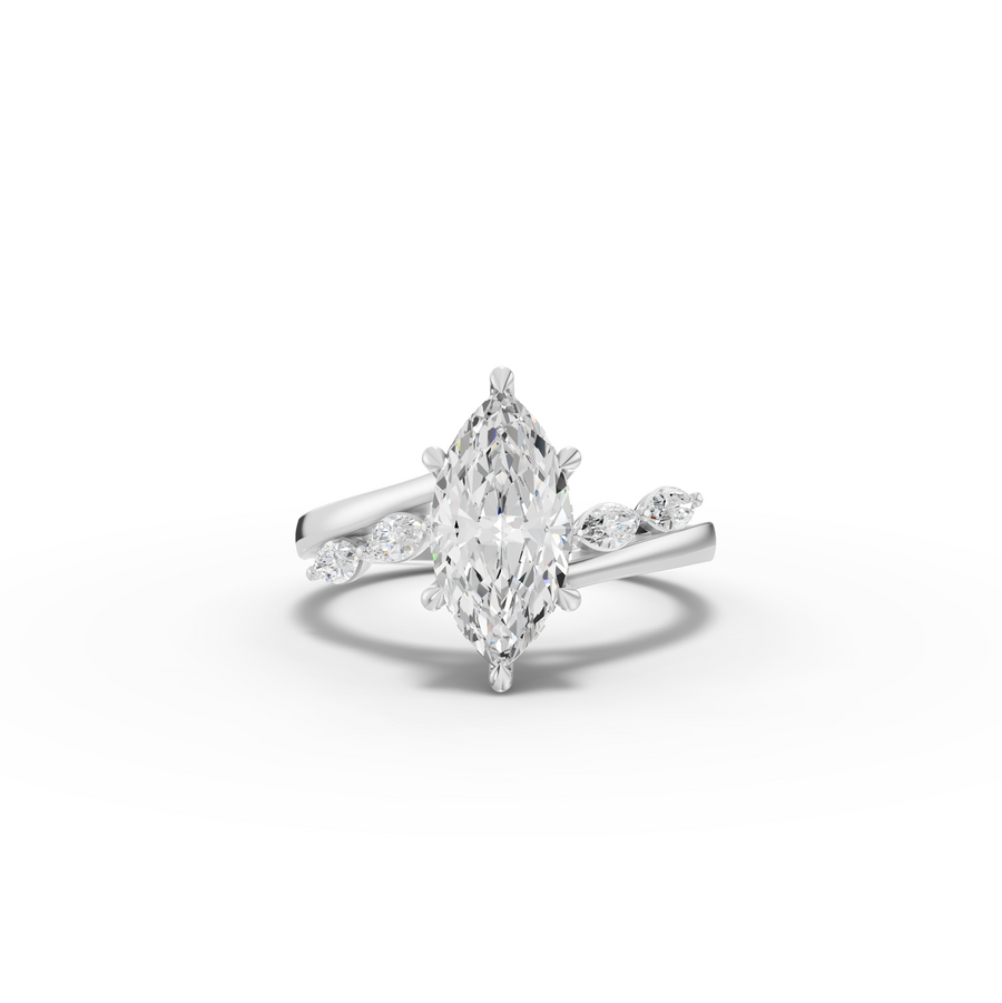 1.80 Ct Marquise Split Shank Diamond Ring 1.5 Ct Center