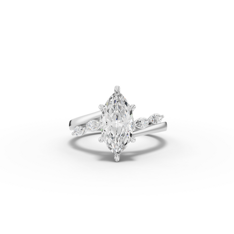 1.80 Ct Marquise Split Shank Diamond Ring 1.5 Ct Center