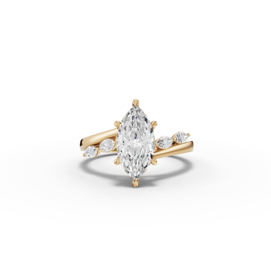 1.80 Ct Marquise Split Shank Diamond Ring 1.5 Ct Center