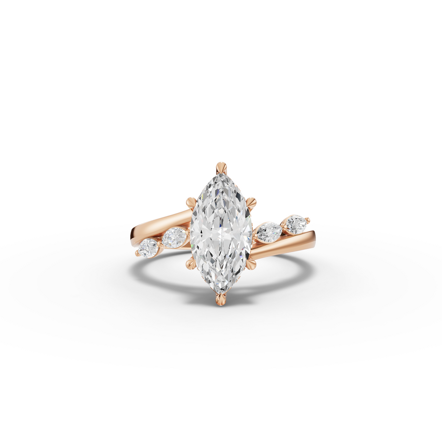 1.80 Ct Marquise Split Shank Diamond Ring 1.5 Ct Center