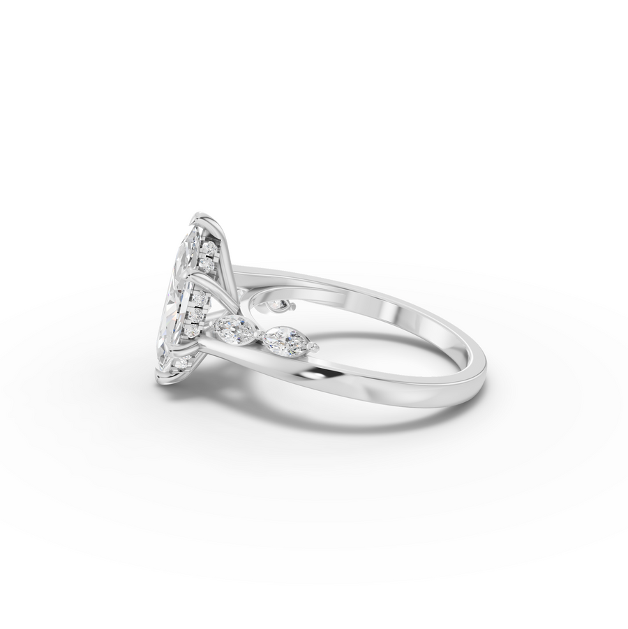 1.80 Ct Marquise Split Shank Diamond Ring 1.5 Ct Center