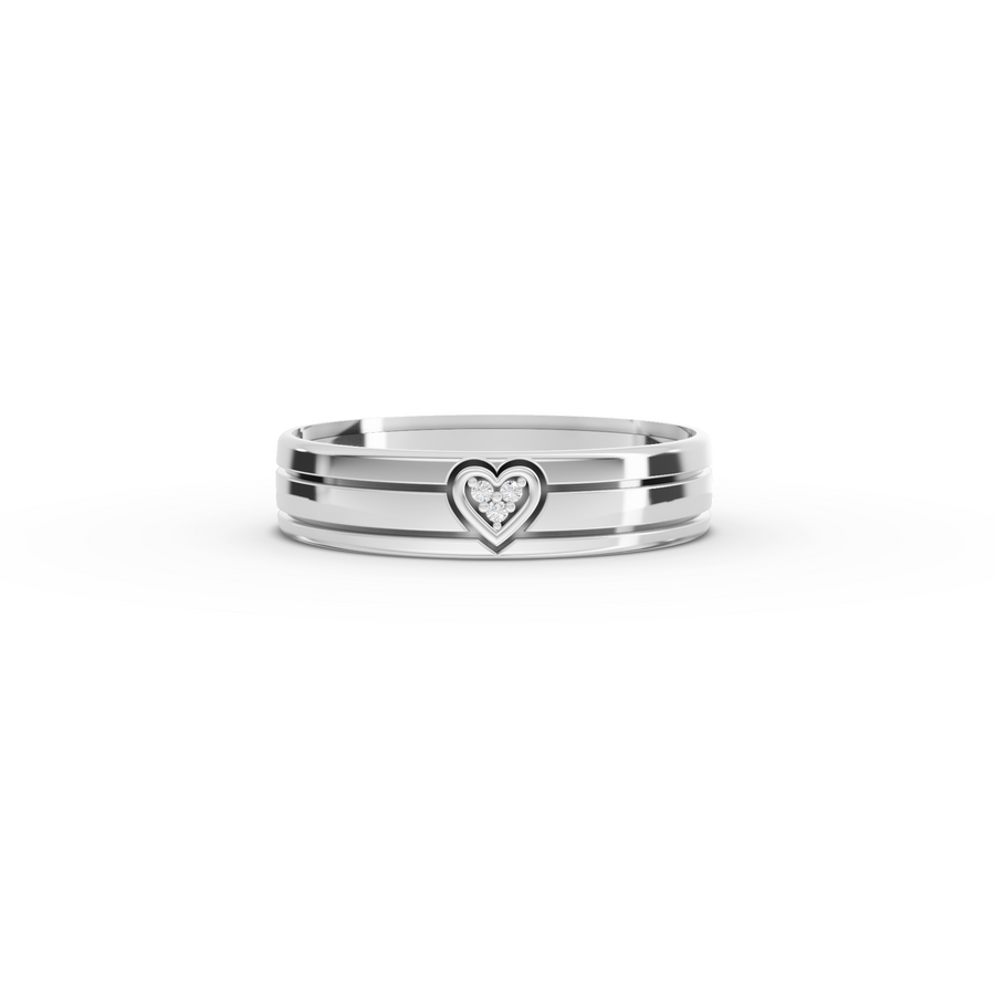 0.012 Ct Heart Diamond Promise Wedding Band