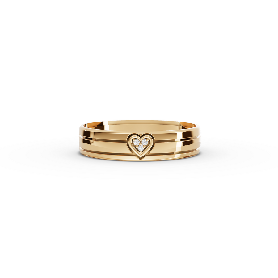 0.012 Ct Heart Diamond Promise Wedding Band
