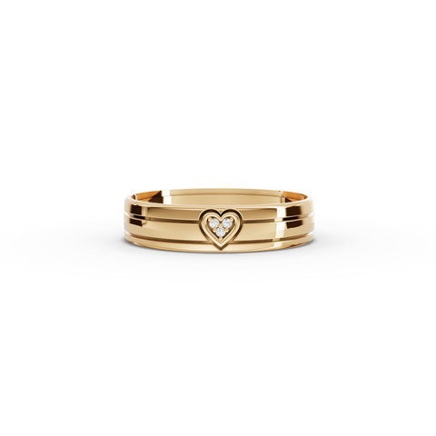 0.012 Ct Heart Diamond Promise Wedding Band