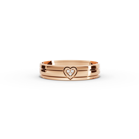 0.012 Ct Heart Diamond Promise Wedding Band