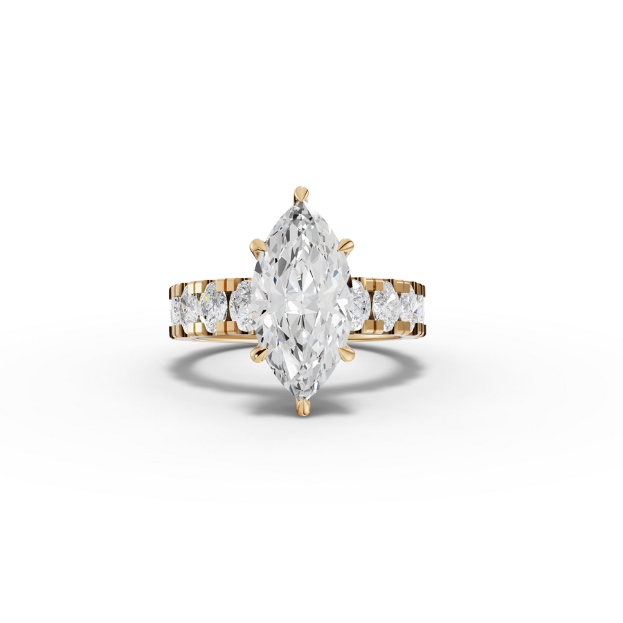 4.27 Ct Marquise Solitaire Wide Shared-Prong Engagement Ring