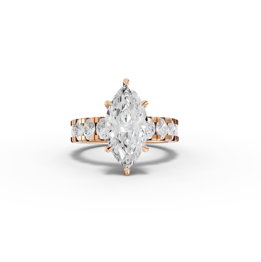 4.27 Ct Marquise Solitaire Wide Shared-Prong Engagement Ring