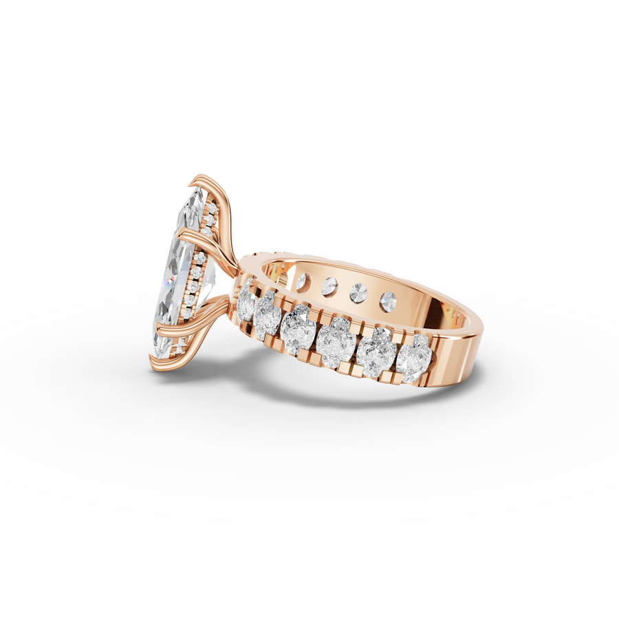 4.27 Ct Marquise Solitaire Wide Shared-Prong Engagement Ring
