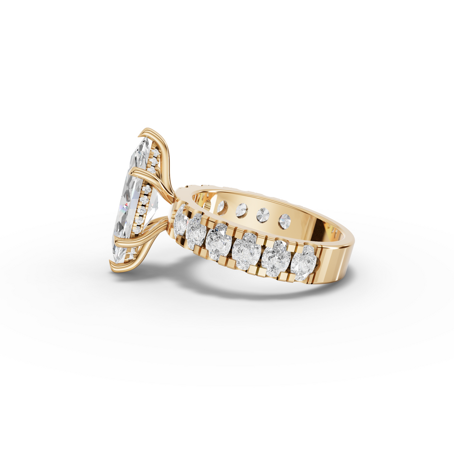4.27 Ct Marquise Solitaire Wide Shared-Prong Engagement Ring