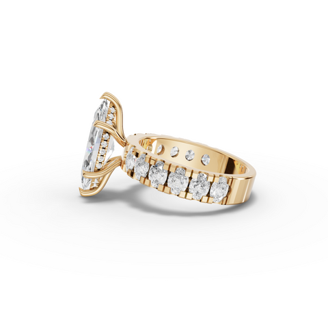 4.27 Ct Marquise Solitaire Wide Shared-Prong Engagement Ring