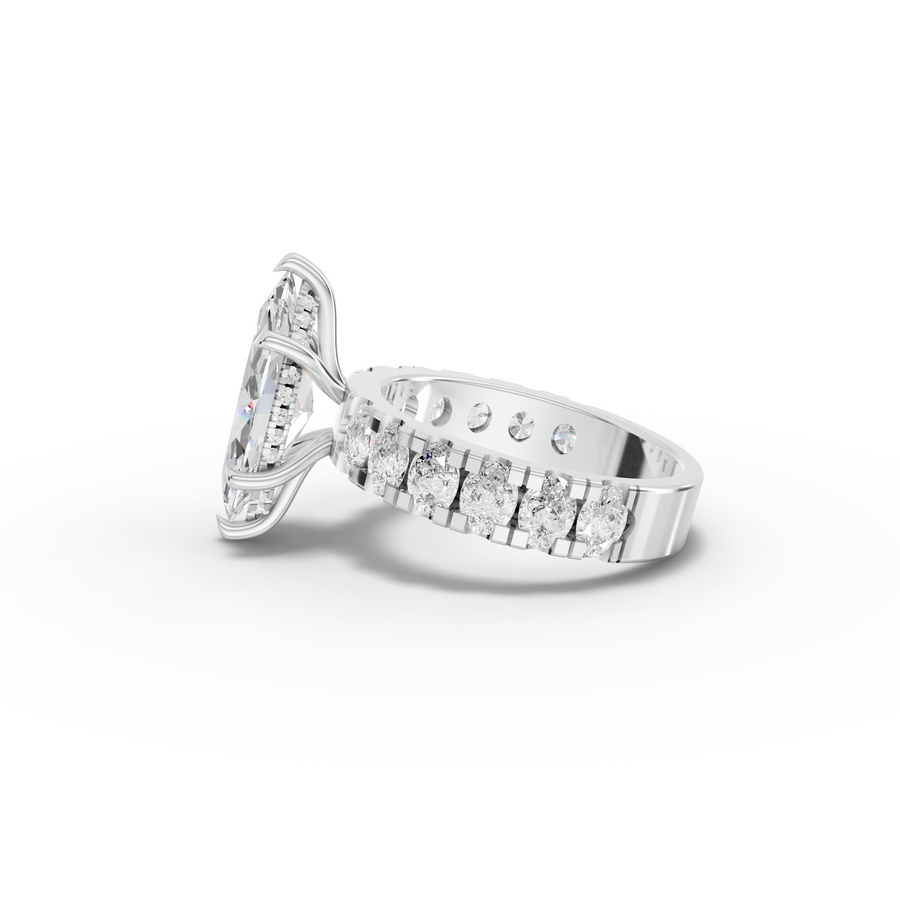 4.27 Ct Marquise Solitaire Wide Shared-Prong Engagement Ring