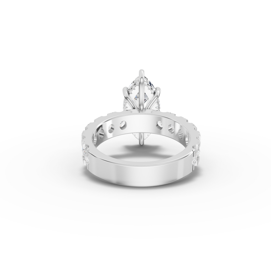4.27 Ct Marquise Solitaire Wide Shared-Prong Engagement Ring